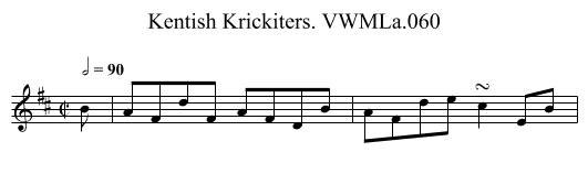 Kentish Krickiters. VWMLa.060 - staff notation