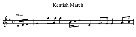 Kentish March - staff notation