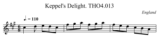 Keppel's Delight. THO4.013 - staff notation