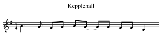 Kepplehall - staff notation
