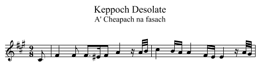 Keppoch Desolate - staff notation