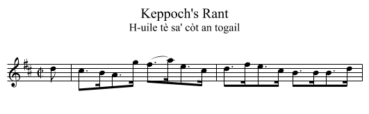 Keppoch's Rant - staff notation