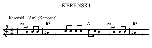 KERENSKI - staff notation