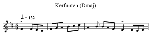 Kerfunten (Dmaj) - staff notation