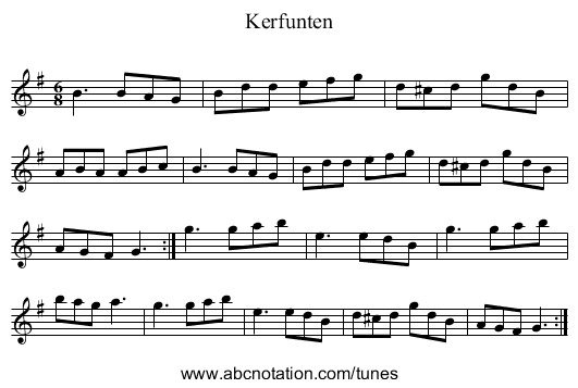 Kerfunten - staff notation