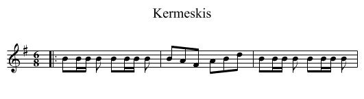 Kermeskis - staff notation