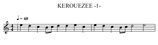 KEROUEZEE -1- - staff notation