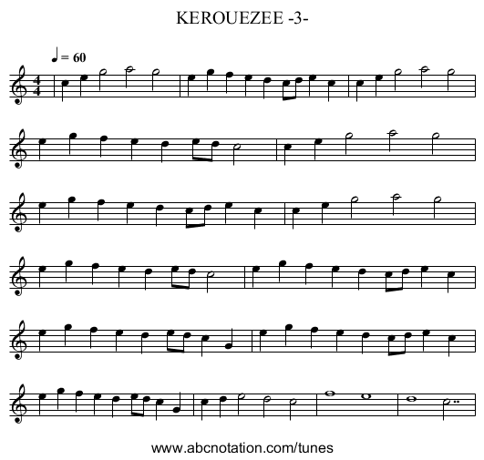 KEROUEZEE -3- - staff notation
