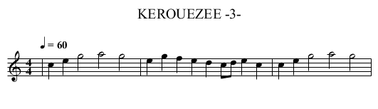 KEROUEZEE -3- - staff notation
