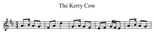 Kerry Cow, The - staff notation