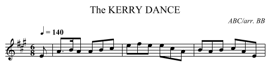 KERRY DANCE, The - staff notation