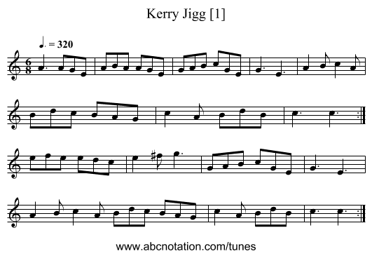 Kerry Jigg [1] - staff notation