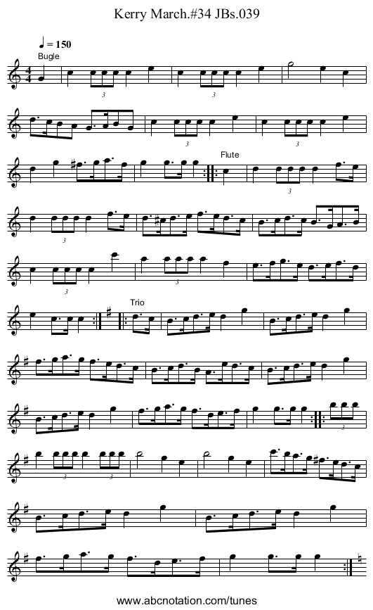 Kerry March.#34 JBs.039 - staff notation