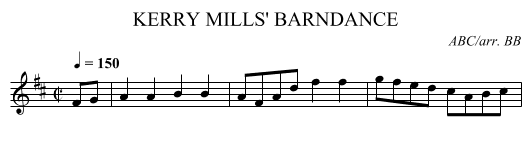 KERRY MILLS' BARNDANCE - staff notation