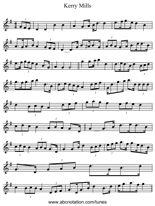 Kerry Mills - staff notation