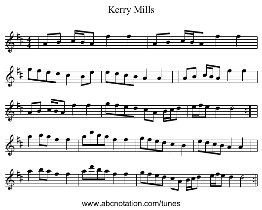 Kerry Mills - staff notation