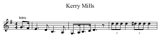 Kerry Mills - staff notation
