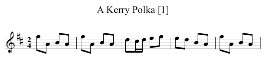Kerry Polka [1], A - staff notation