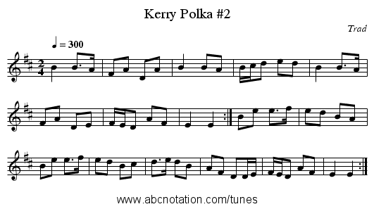 Kerry Polka #2 - staff notation