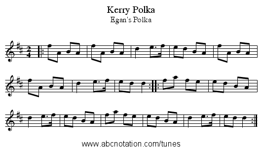 Kerry Polka - staff notation