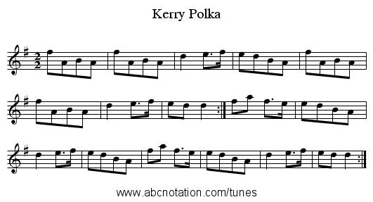Kerry Polka - staff notation