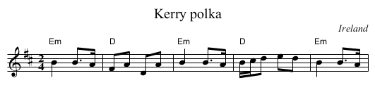 Kerry polka - staff notation