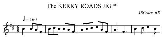 KERRY ROADS JIG *, The - staff notation