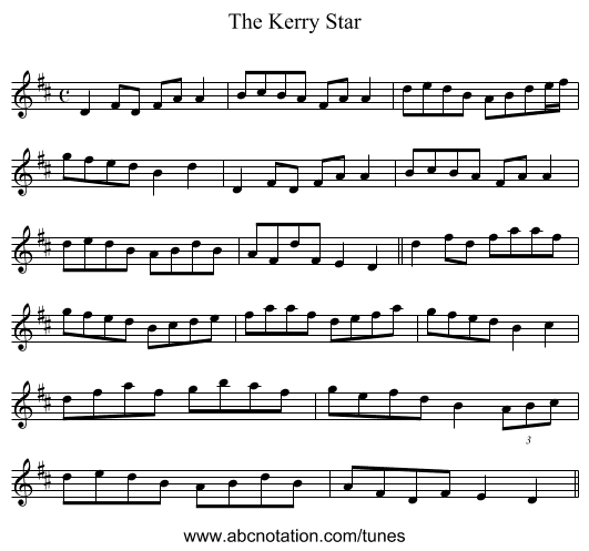 Kerry Star, The - staff notation