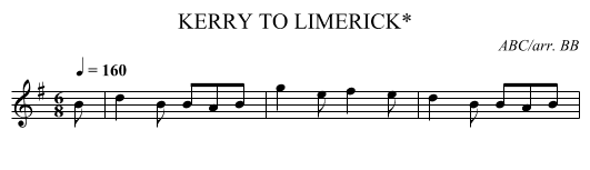 KERRY TO LIMERICK* - staff notation