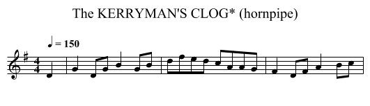 KERRYMAN'S CLOG* (hornpipe), The - staff notation