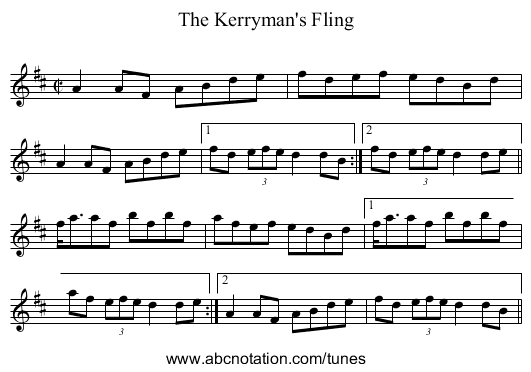 Kerryman's Fling, The - staff notation