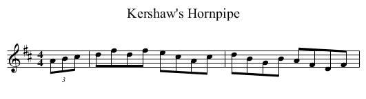 Kershaw's Hornpipe - staff notation