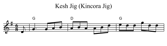 Kesh Jig (Kincora Jig) - staff notation