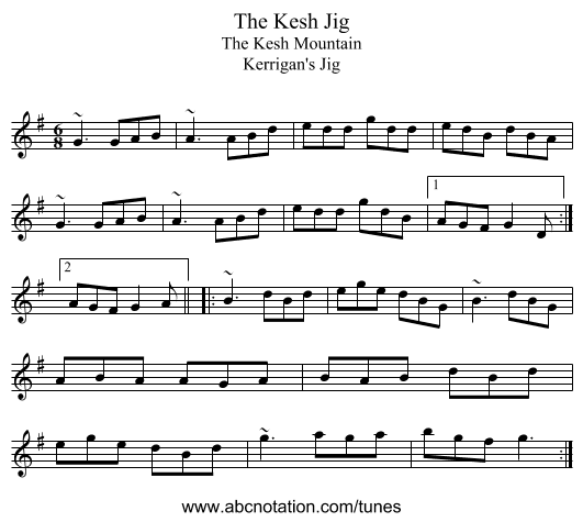 Kesh Jig, The - staff notation