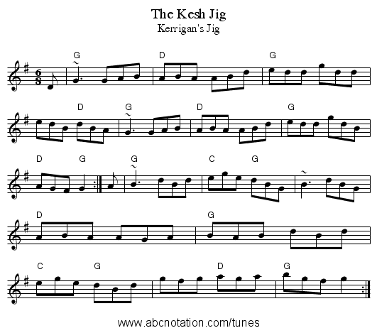 Kesh Jig, The - staff notation
