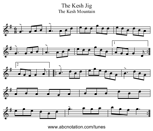 Kesh Jig, The - staff notation