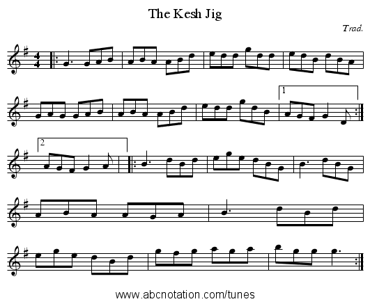 Kesh Jig, The - staff notation