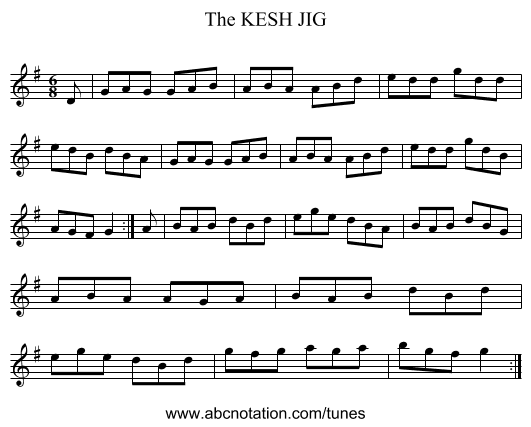 KESH JIG, The - staff notation