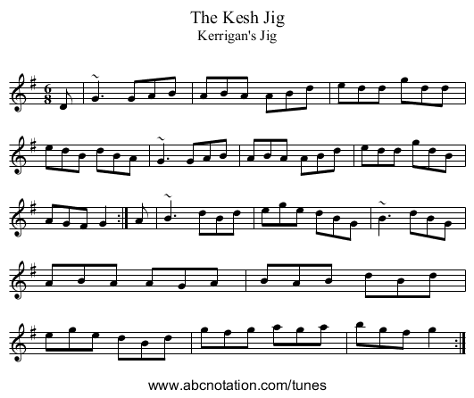 Kesh Jig, The - staff notation