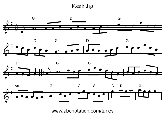 Kesh Jig - staff notation