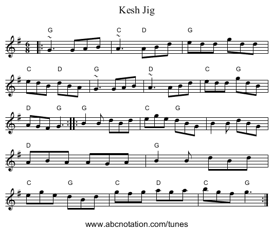 Kesh Jig - staff notation