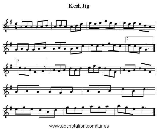 Kesh Jig - staff notation