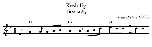 Kesh Jig - staff notation