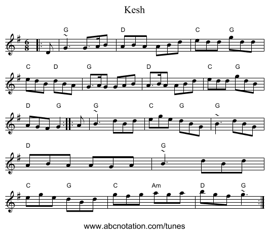 Kesh - staff notation