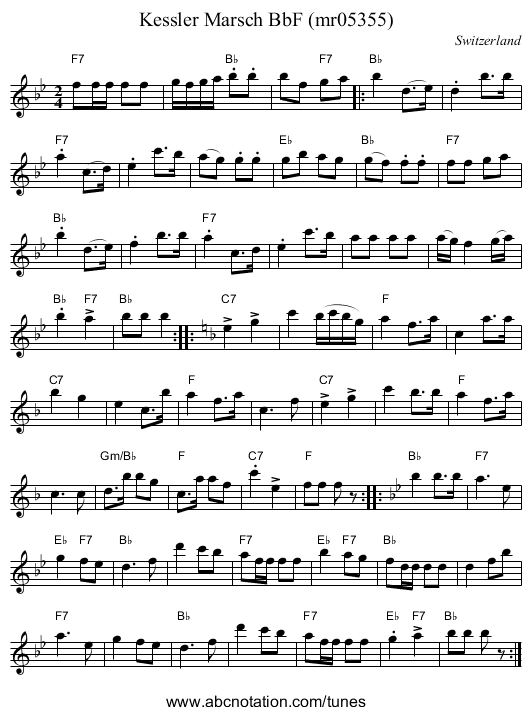 Kessler Marsch BbF (mr05355) - staff notation