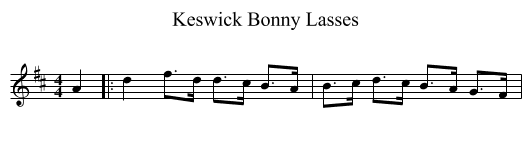 Keswick Bonny Lasses - staff notation