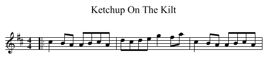 Ketchup On The Kilt - staff notation