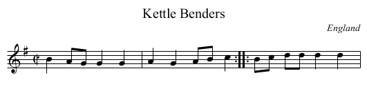 Kettle Benders - staff notation