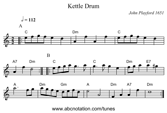 Kettle Drum - staff notation