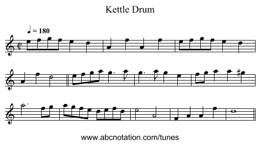 Kettle Drum - staff notation